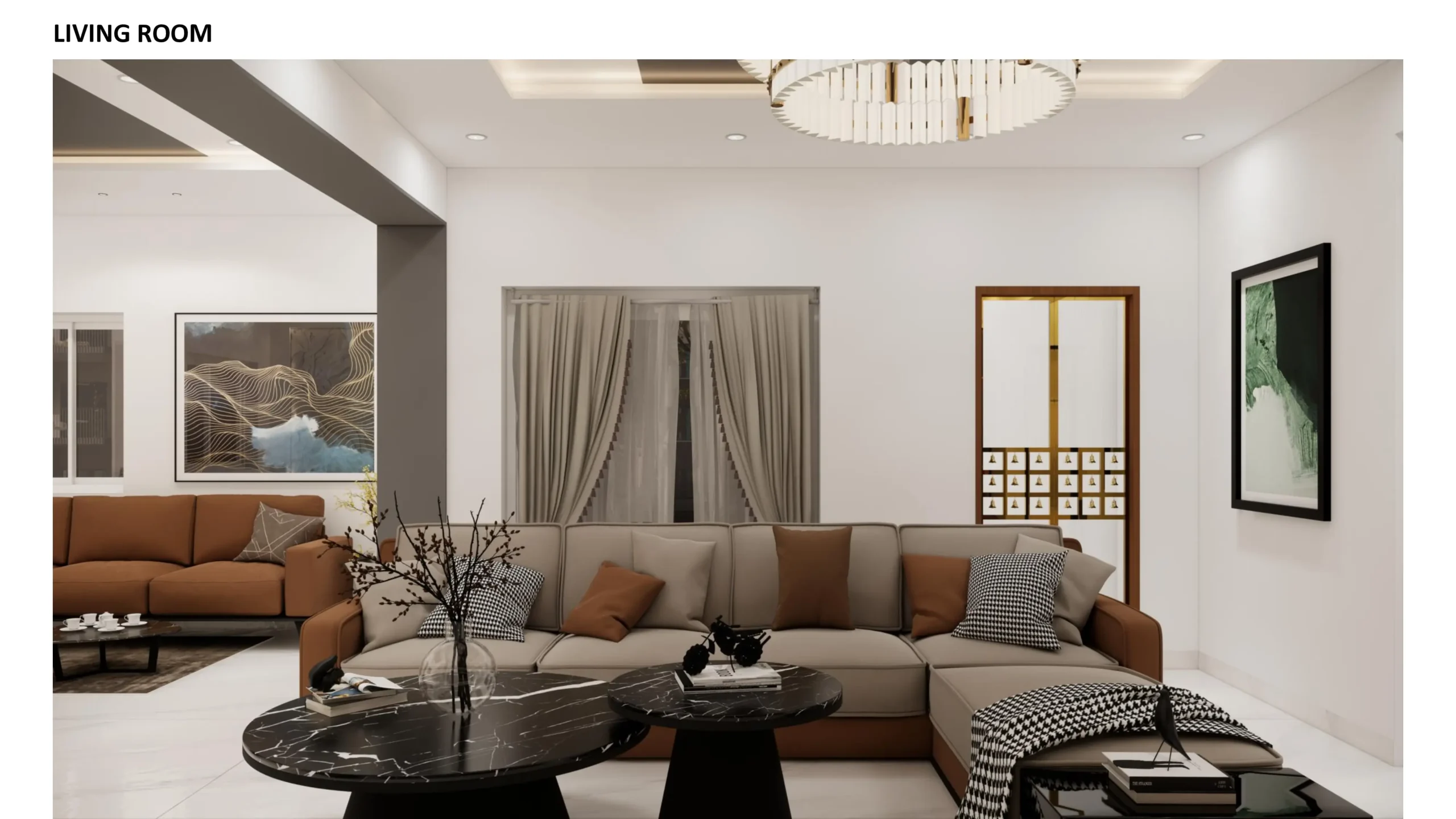 Luxury home interior design living room by In Home Designs Hyderabad